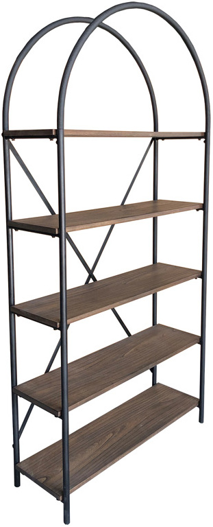 Galtbury Brown Black Bookcase, Starmore Brown Wood And Black Metal Bookcase
