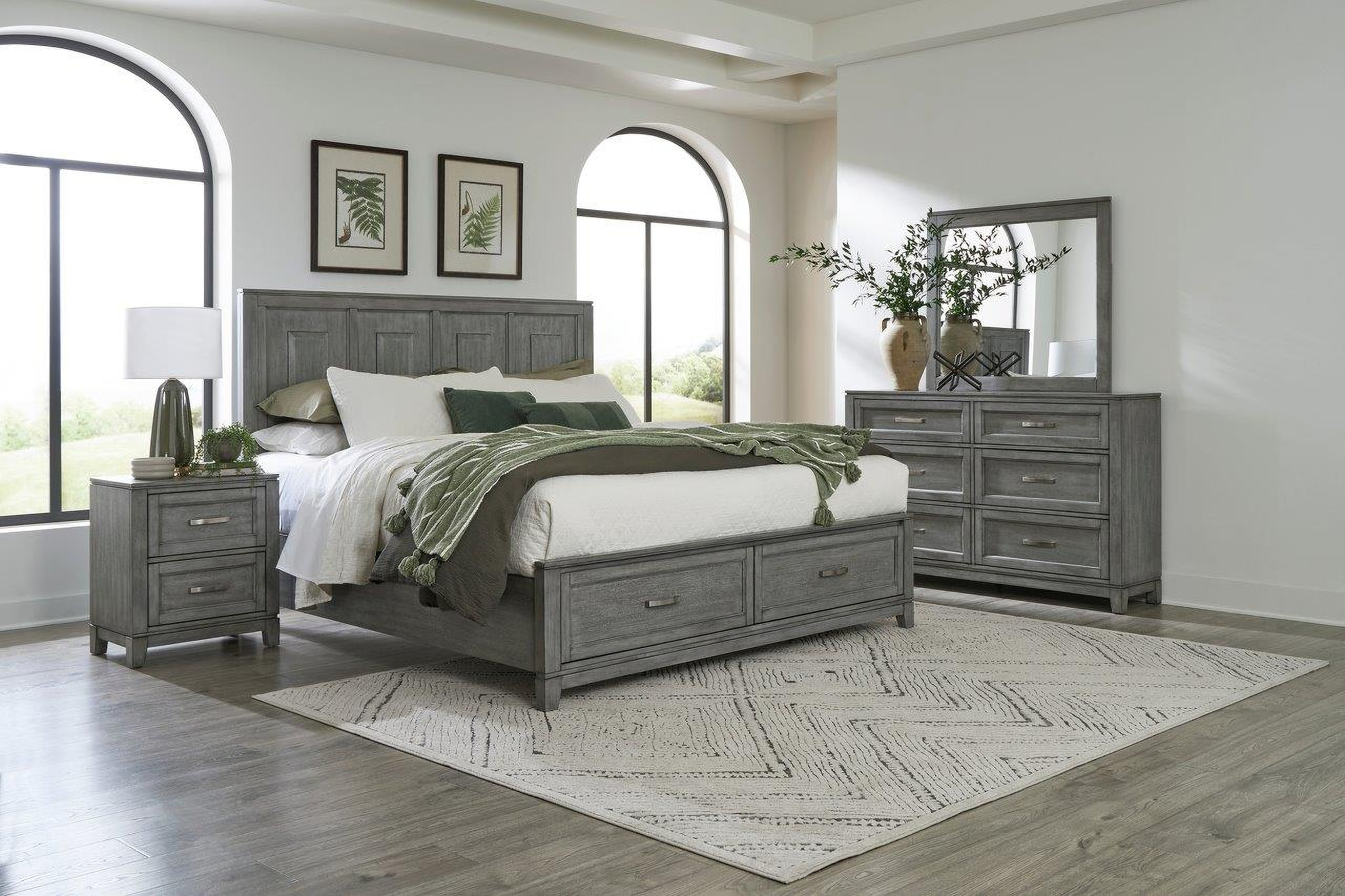 Garretson Platform Bedroom Set In Gray by Homelegance | 1StopBedrooms