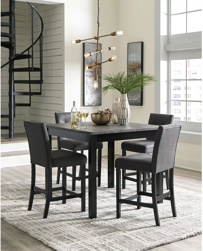 5-Piece Dining Table Set, Counter Height Dining Room Table with