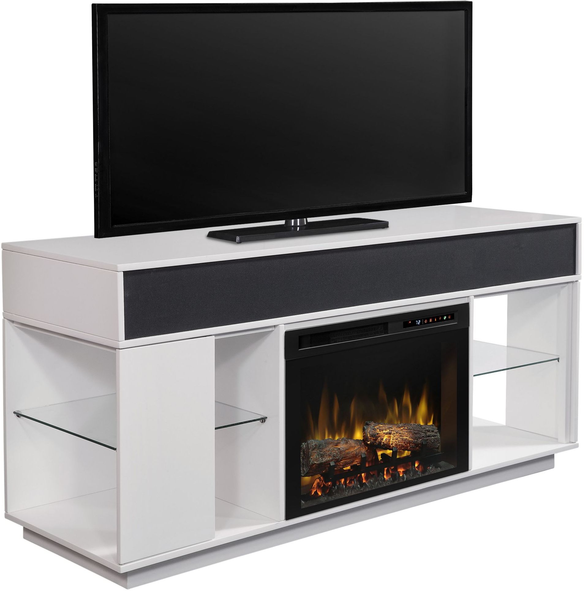 Dimplex Audio Flex Lex White Media Console with Realogs XHD Firebox