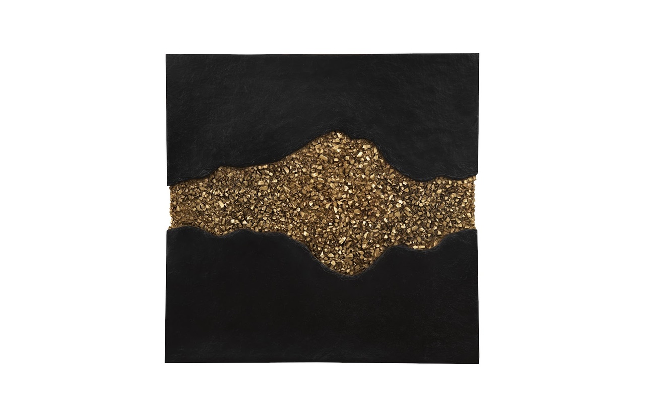 Geode Texture Wall Art Panel In Gold and Black by Phillips Collection ...
