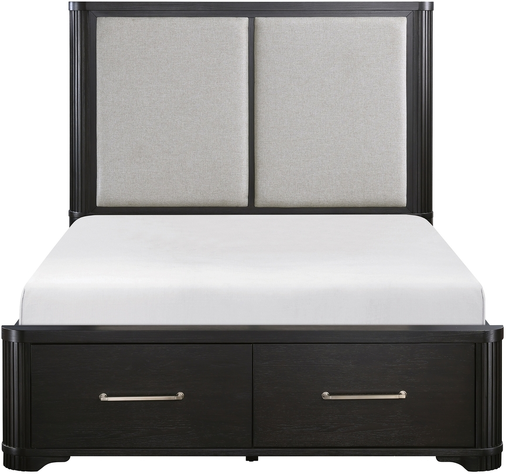 Gilbert California King Platform Bed with Footboard Storage In Charcoal