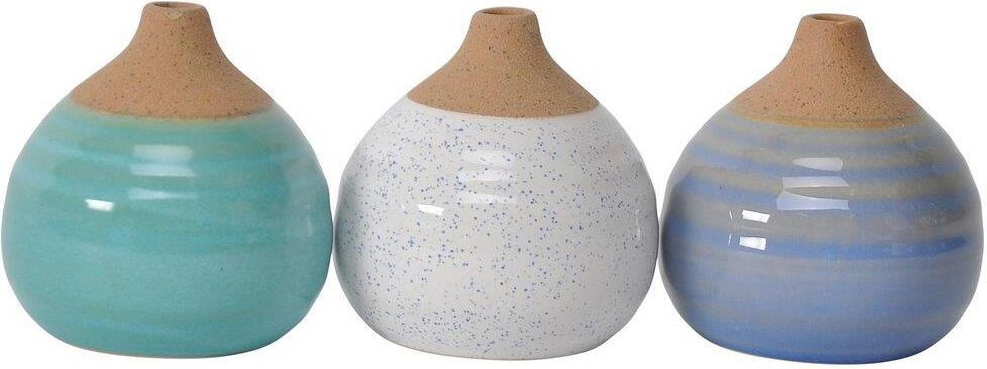 Glazed Bud Vases Set of 3 In Multi 12681-01 by Sagebrook