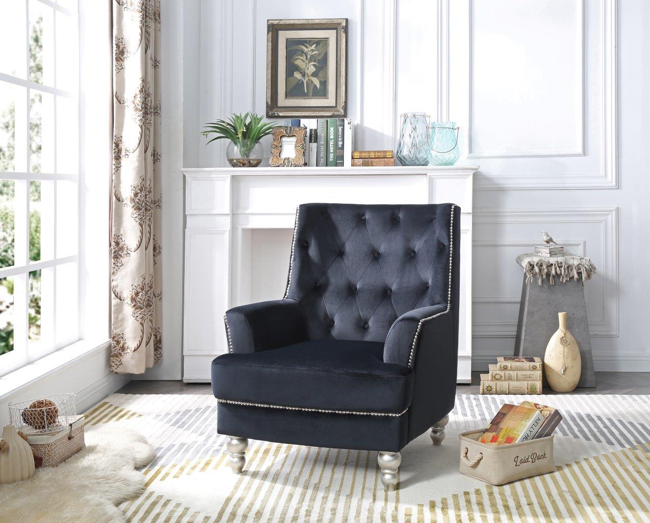 Glory Furniture Pamona Black Chair 1StopBedrooms