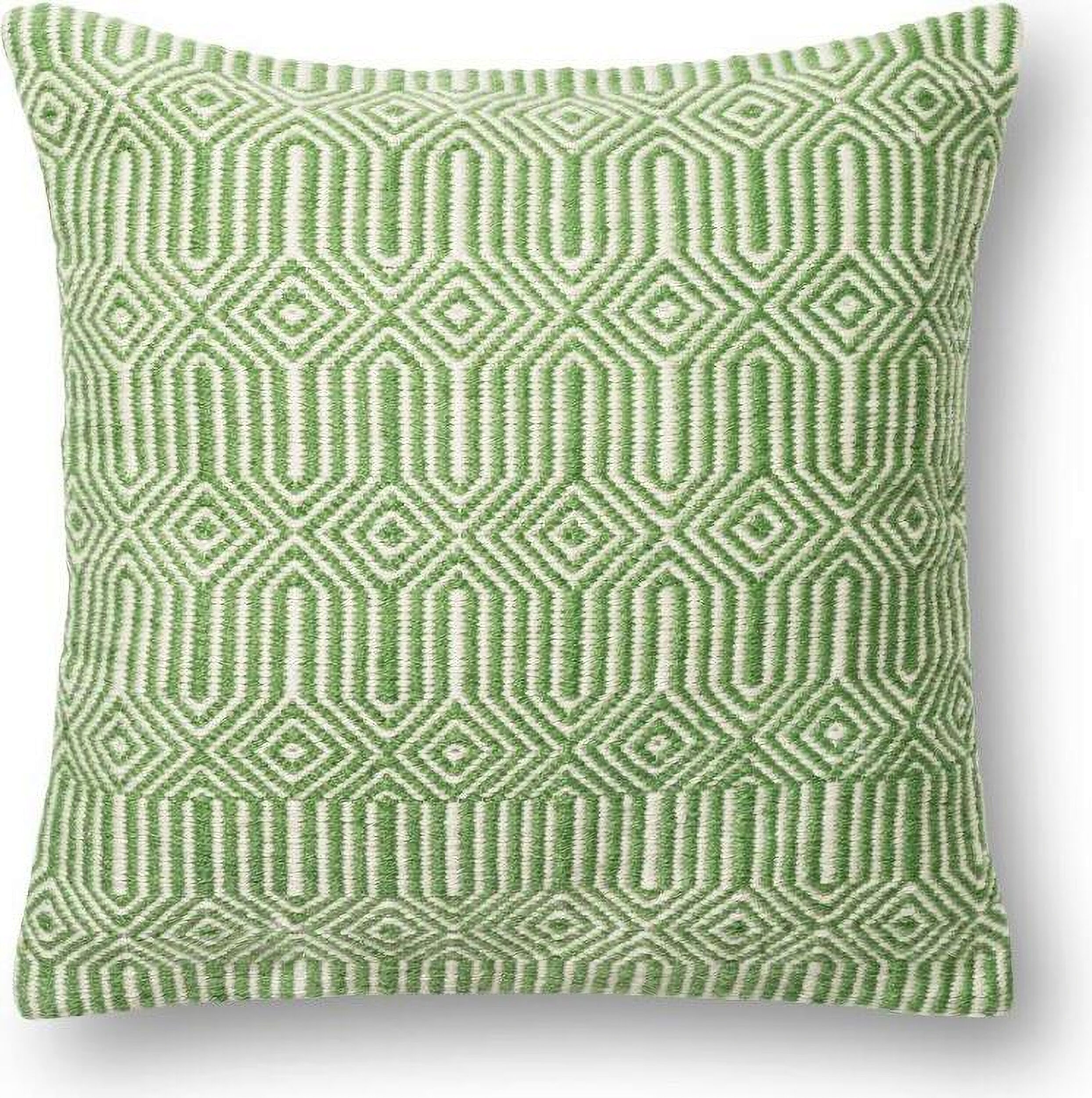 Loloi II Collection Throw Pillow Cover 22"x22" - Brown/Ivory Heathered With Dark Brown Flange, Includes Poly Pillow