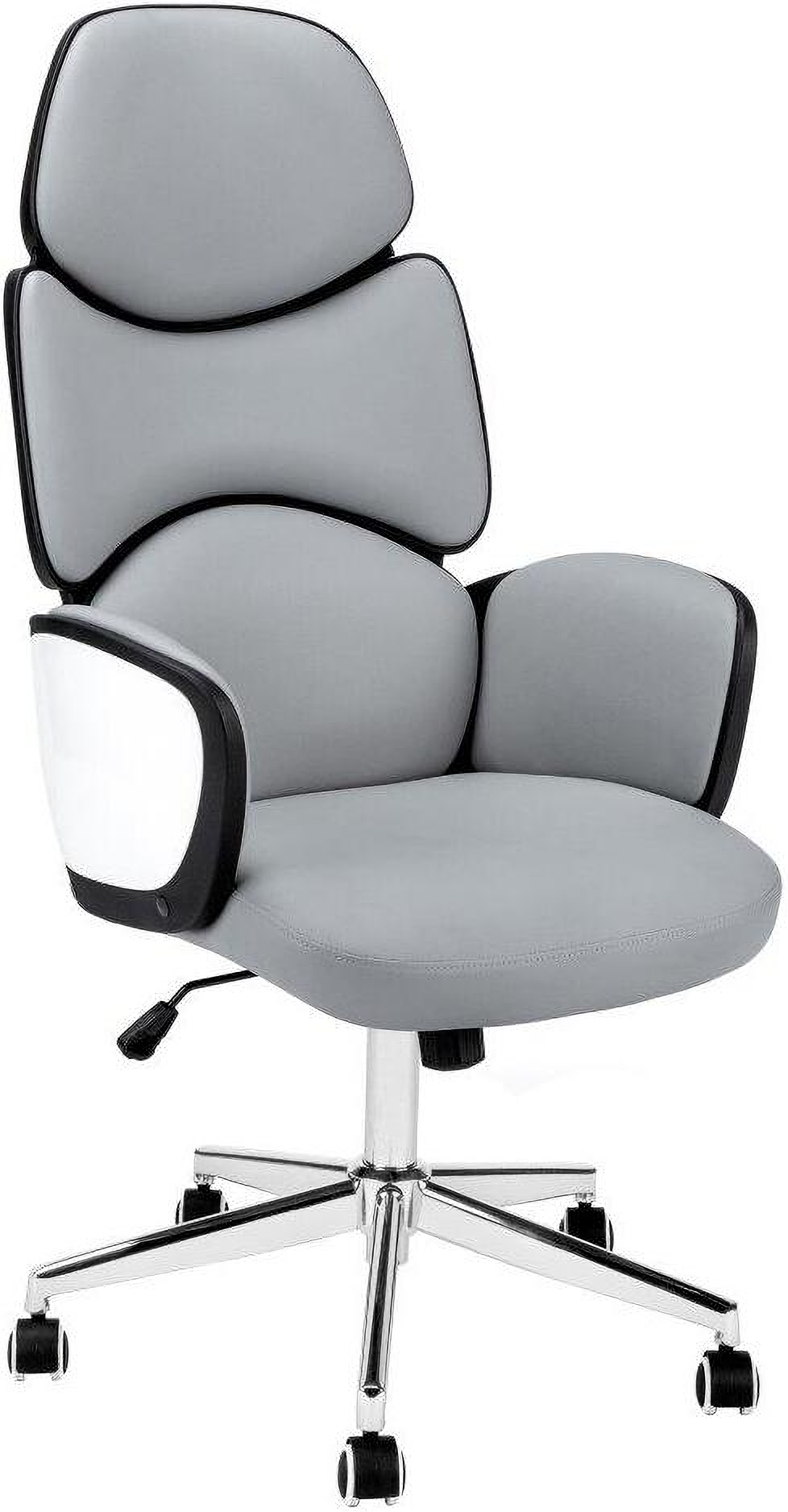 Grey High Back Executive Office Chair In Leather Look