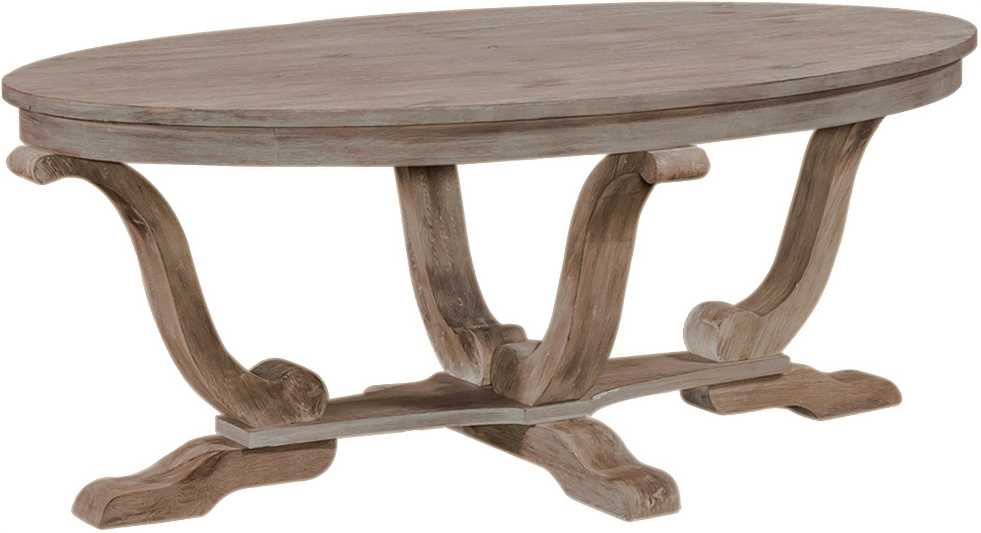 Greystone Mill Stone Whitewash Oval Cocktail Table by Liberty ...