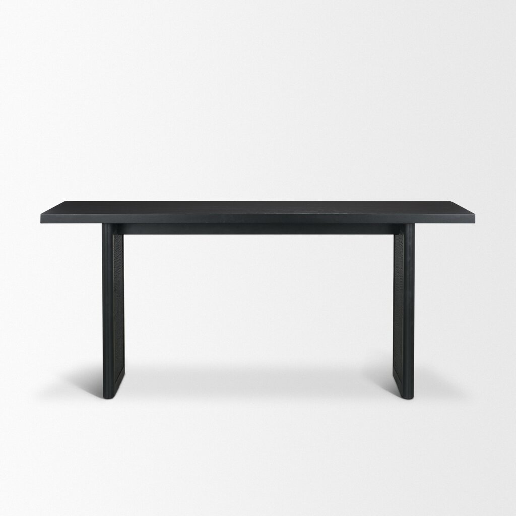 65in Table Grier 65 Inch Wood Console Table with Cane In Black by Mercana ...