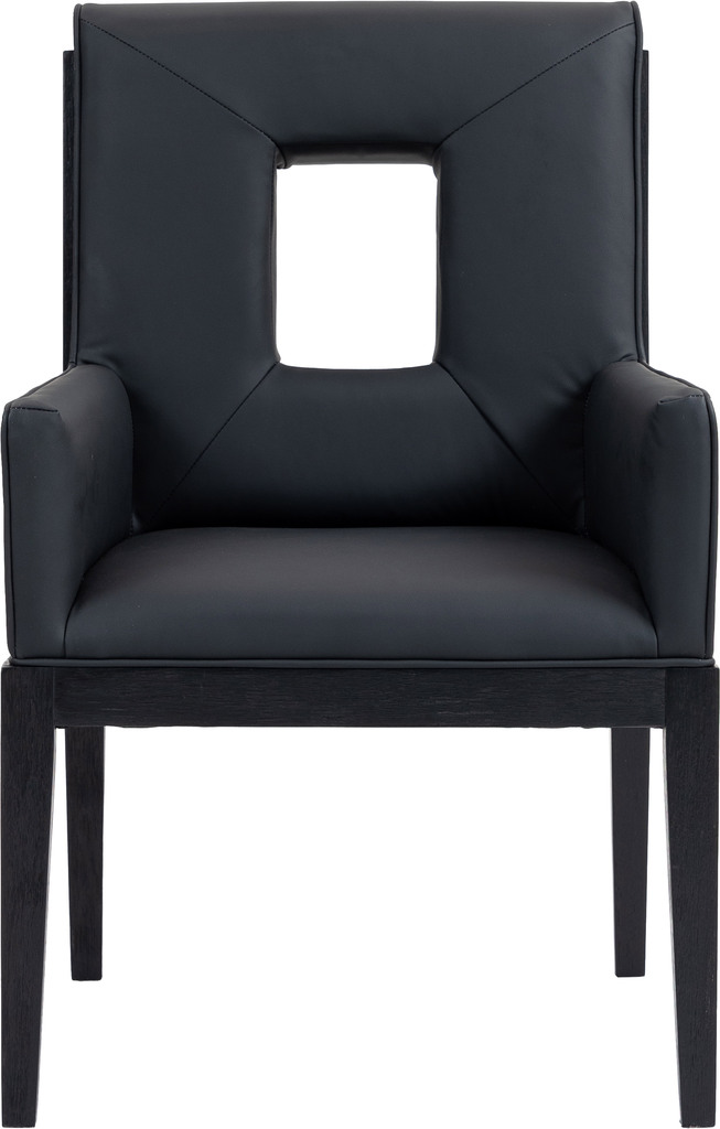 Gwendolyn Vegan Leather Dining Arm Chair In Black by Meridian | 1StopBedrooms