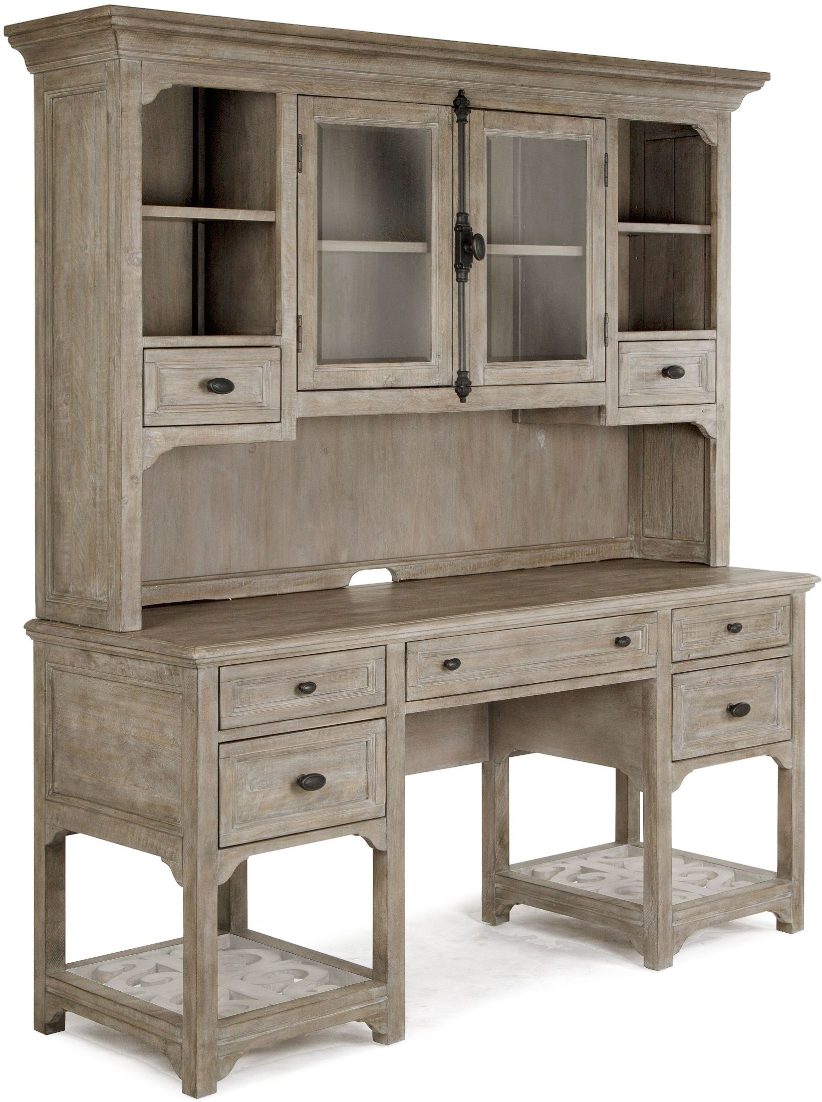 Tinley Park Dove Tail Grey Desk With Hutch 1stopbedrooms