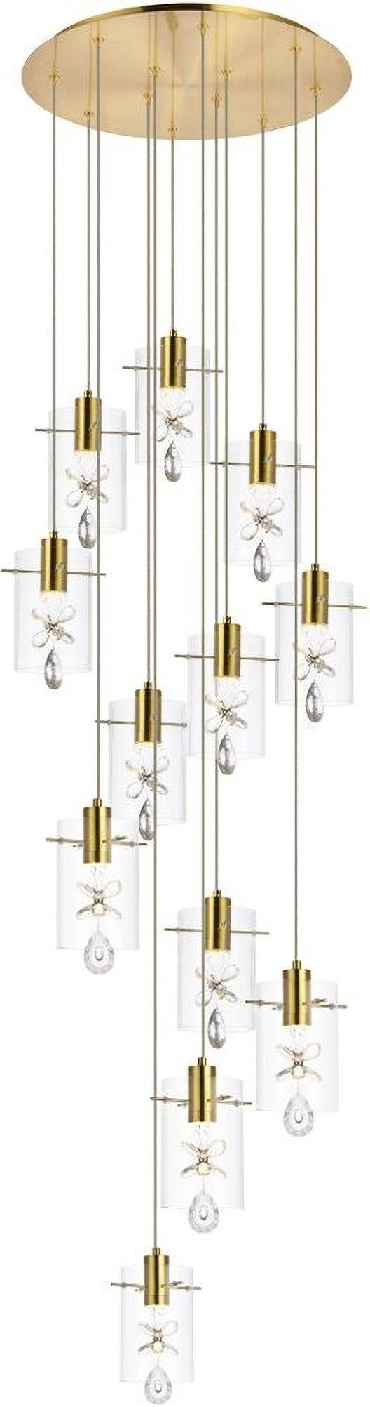 Hana 12 Lights Gold Pendant by Elegant Lighting | 1StopBedrooms
