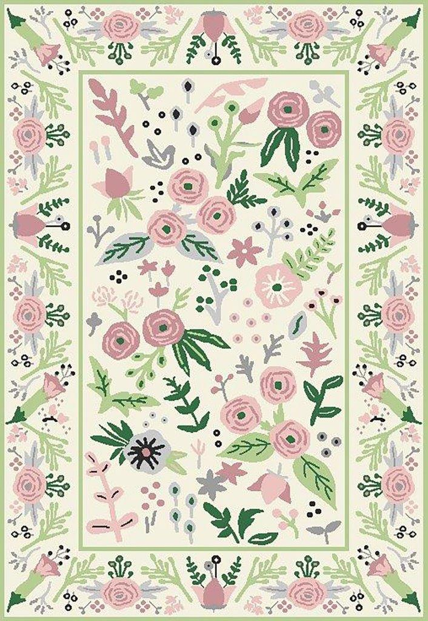 Hanna VA30C Gardenia Pink Ivory Floral Transitional White 9' x 12' Area ...