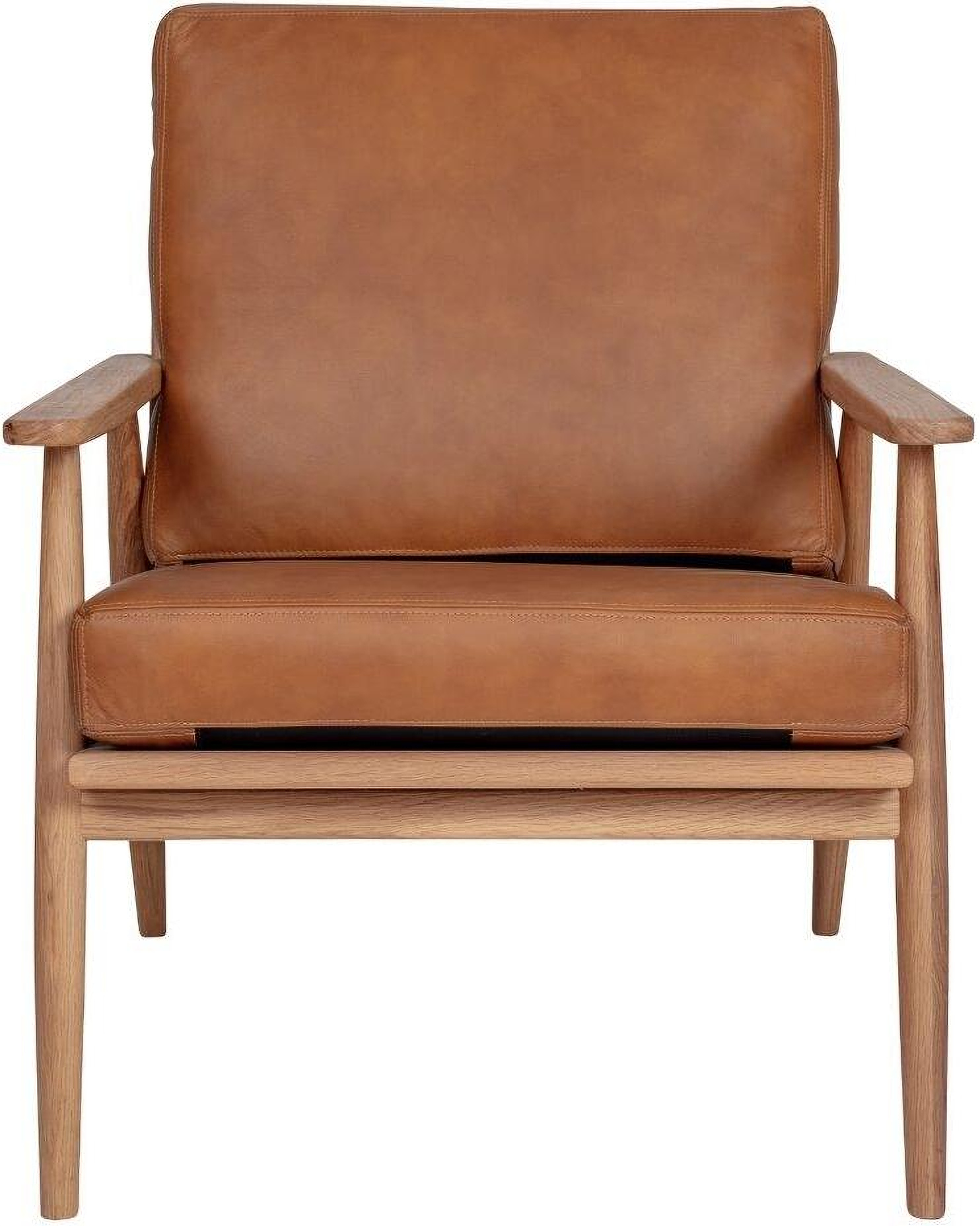 lummus cognac wood frame upholstered accent chair