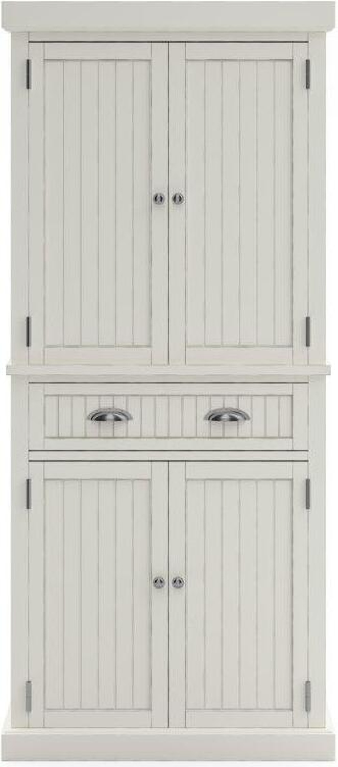 Homestyles Dover Off White Wood Pantry Storage Cabinet with