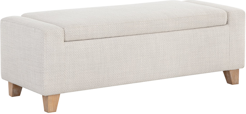 Hartley Storage Bench In Natural And Moto Stucco by Sunpan