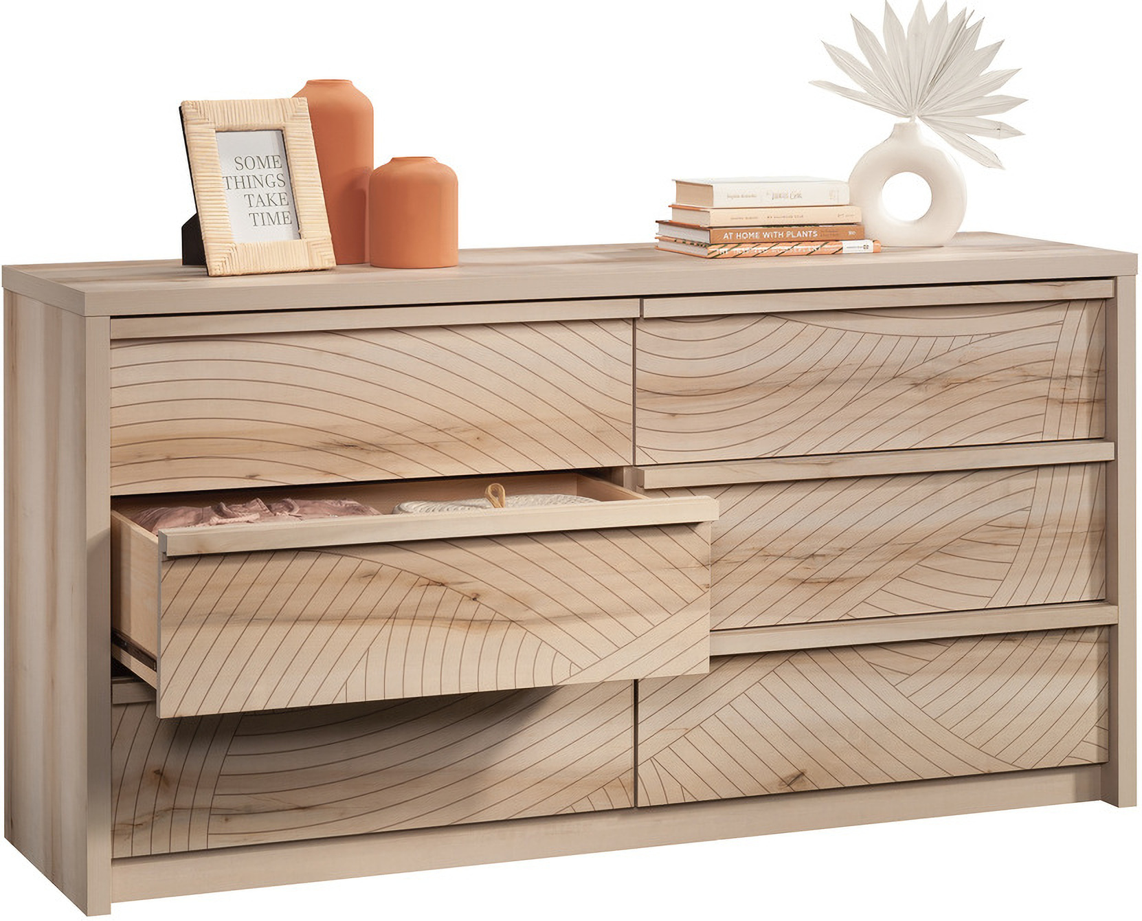 Harvey Park Dresser with Wave Pattern In Pacific Maple by Sauder