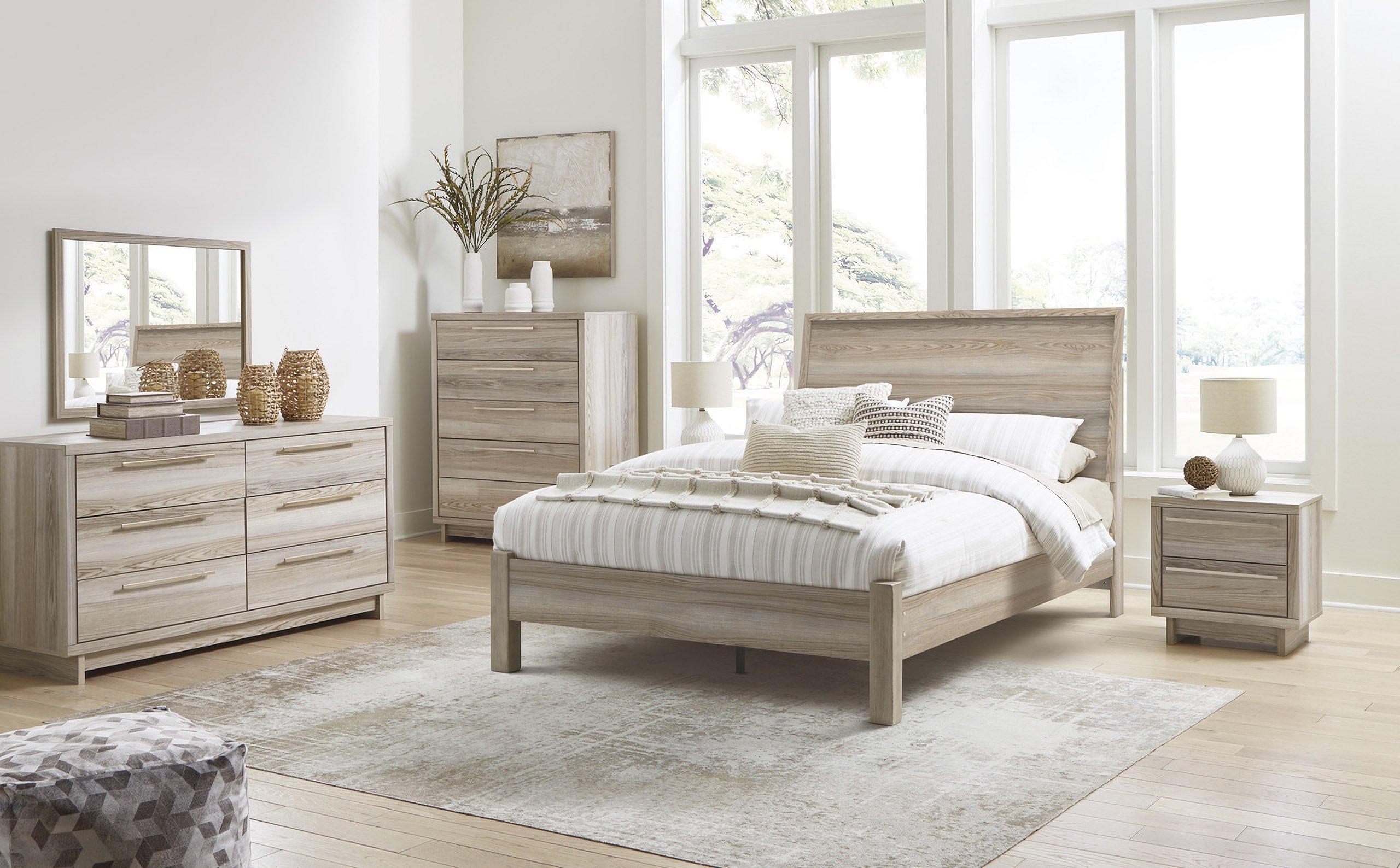 Hasbrick Tan Panel Bedroom Set | 1StopBedrooms