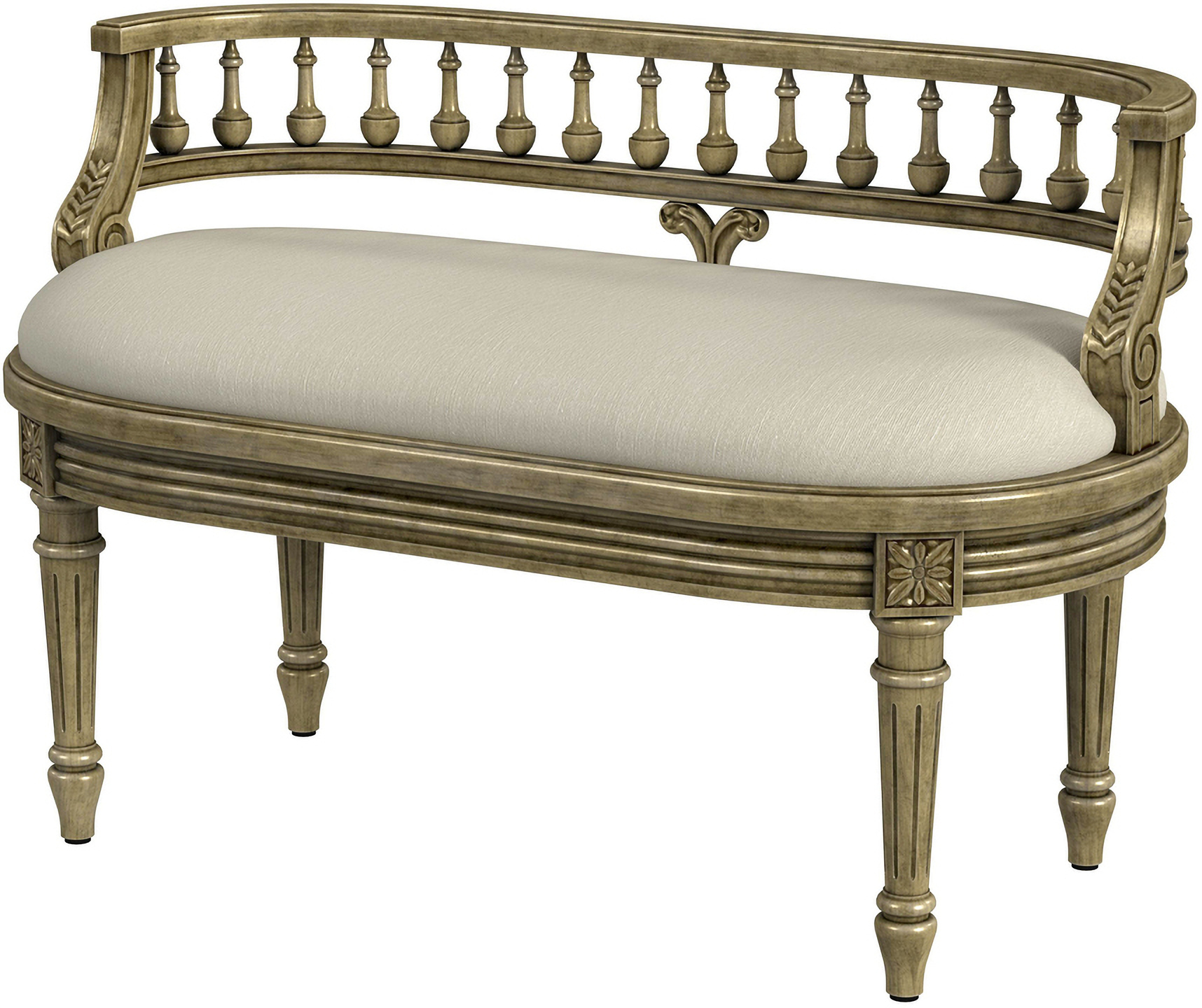 Hathaway 37 Inch Upholstered Bench In Beige by Butler Specialty Company ...