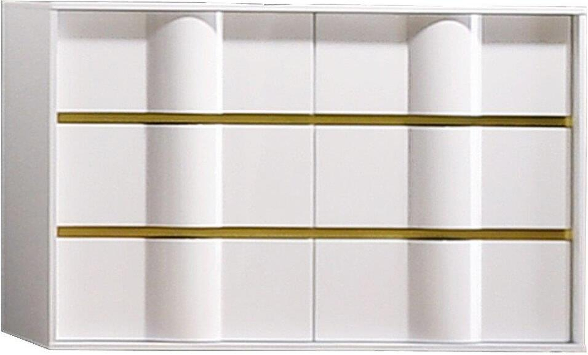 Best Master Furniture Havana White With Gold Trimming 6 Drawer Dresser