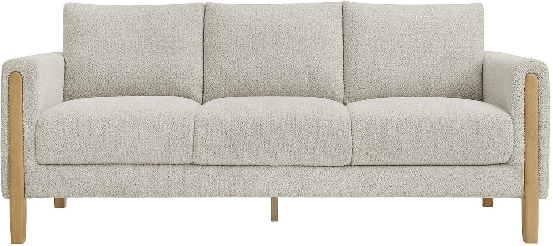 Hawken Boucle Fabric Sofa In Parchment Beech