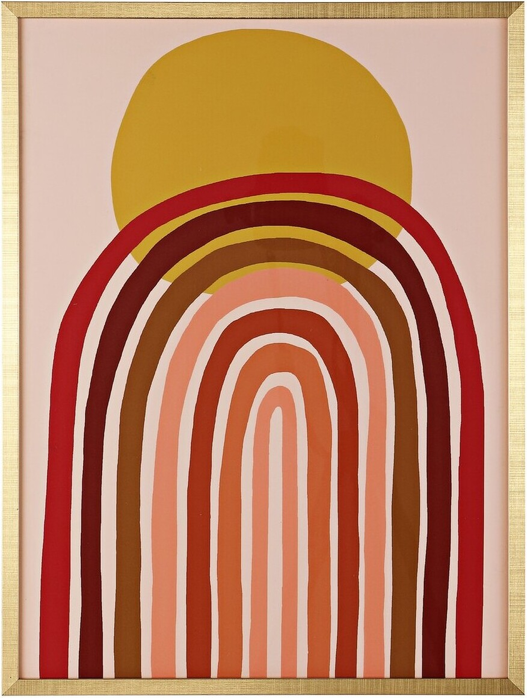 Here Comes The Sun 18 X 24 Inch Pink And Gold Framed Wall Art By Here comes the sun 18 x 24 inch pink and gold framed wall art by