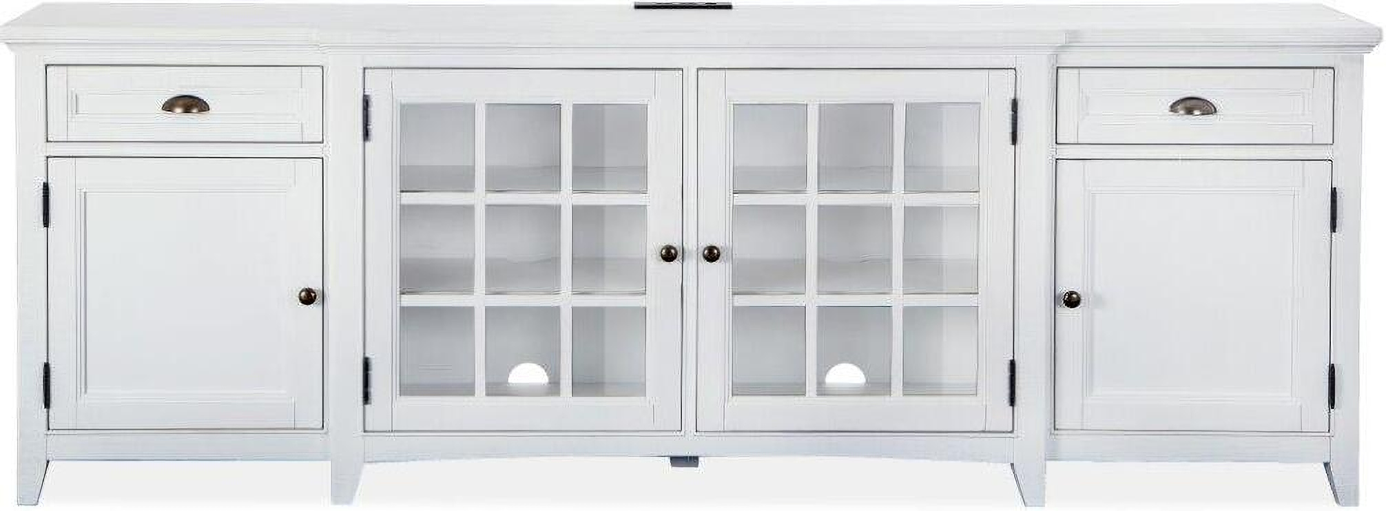 Heron Cove Chalk White Wood 90 Inch Console by Magnussen | 1StopBedrooms