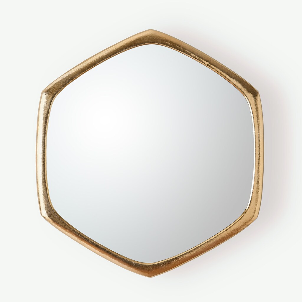 Hexagon Mirror In Gold by Global Views | 1StopBedrooms