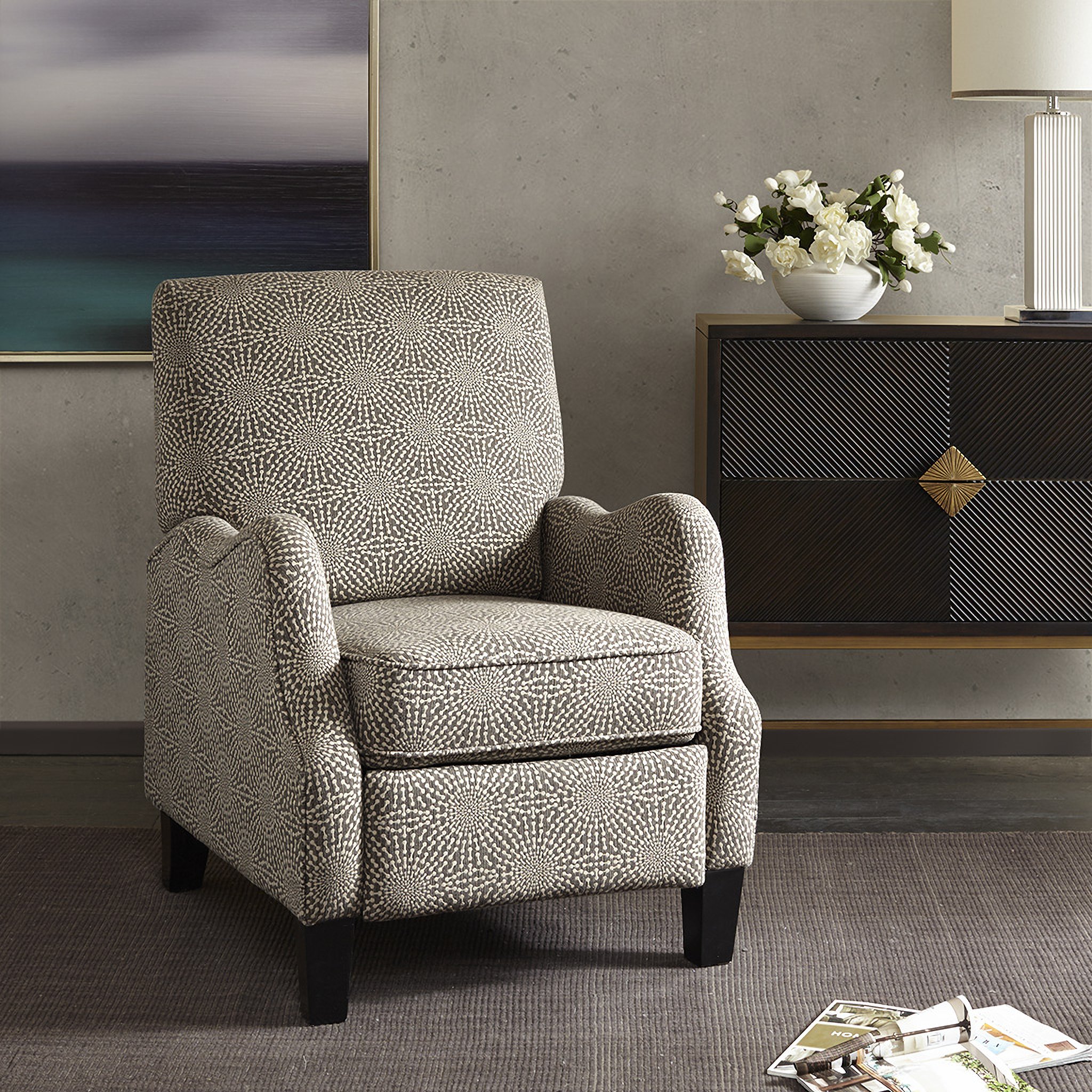 Hoffman Push Back Recliner In Beige Multi by Olliix 1StopBedrooms