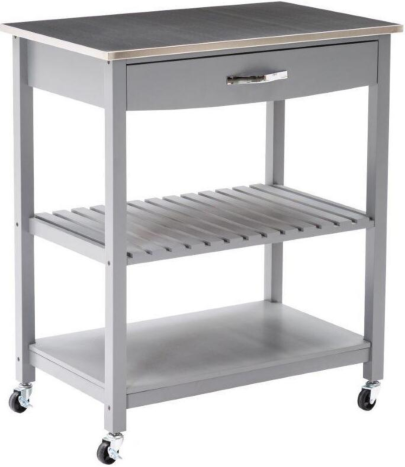 Holland Kitchen Cart With Stainless Steel Top In Gray by Boraam