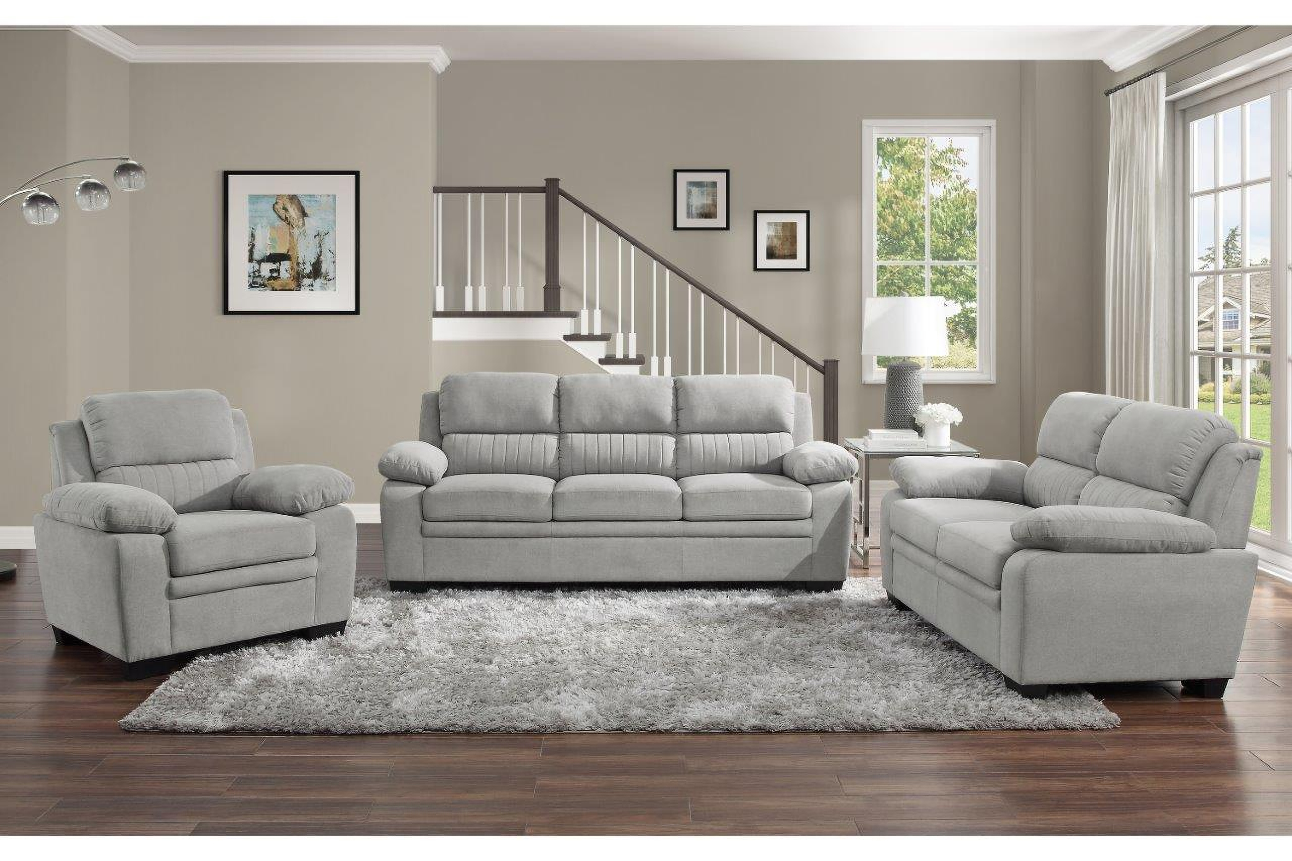Holleman Grey Living Room Set by Homelegance 1StopBedrooms