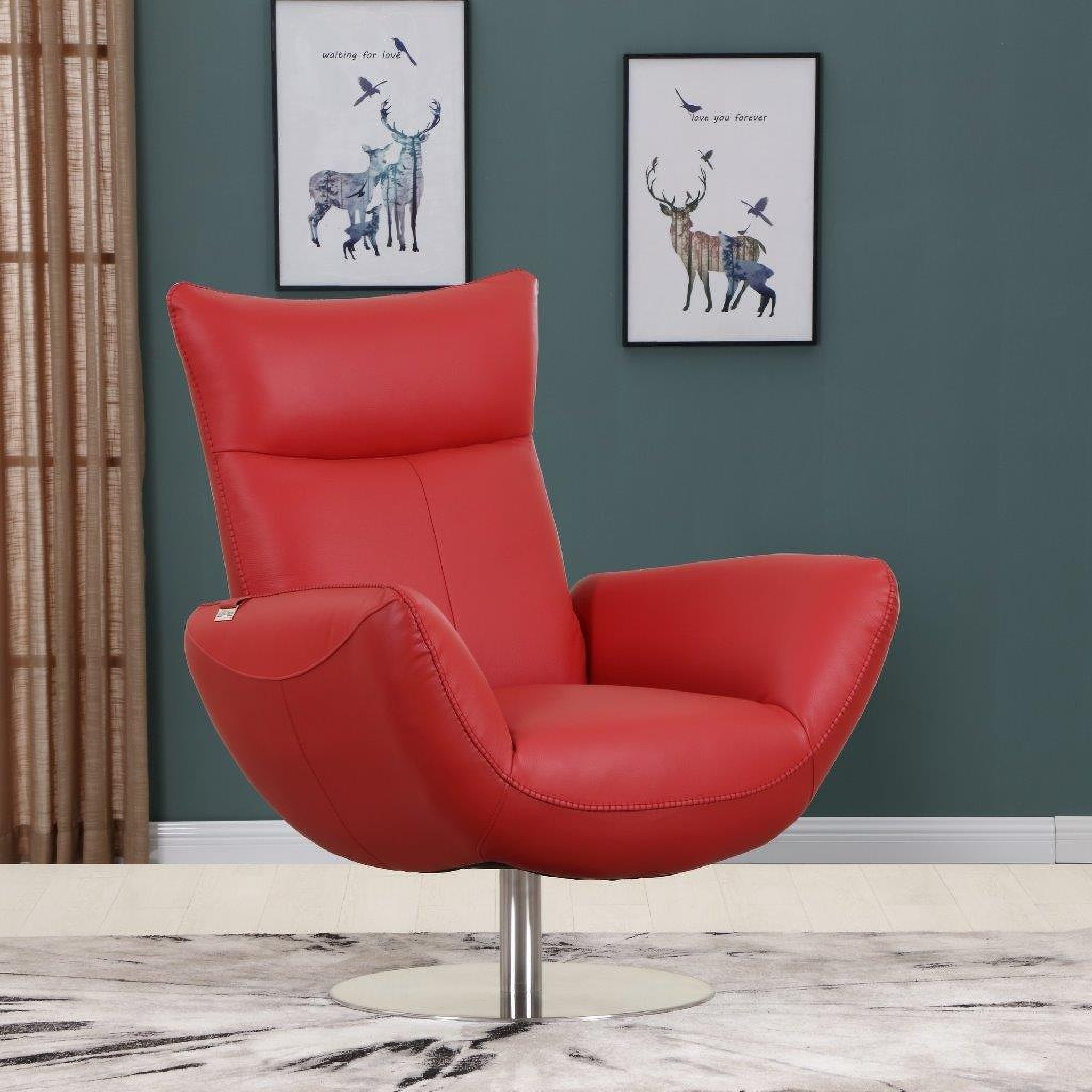 Modern red outlet leather recliner