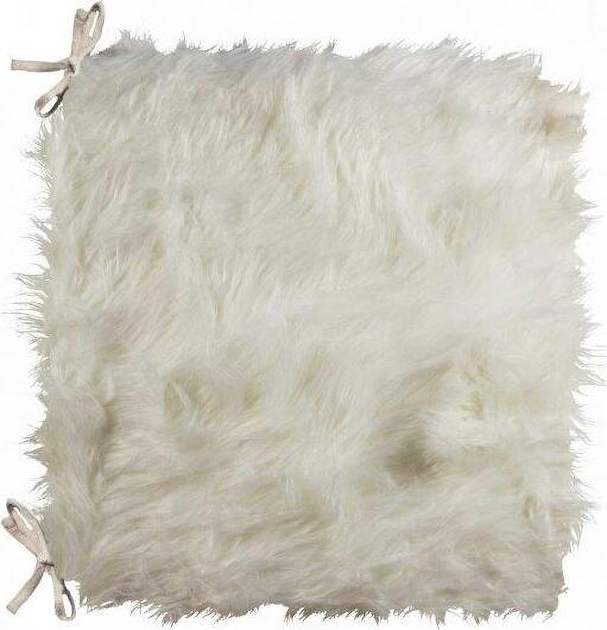 White fur seat outlet cushion