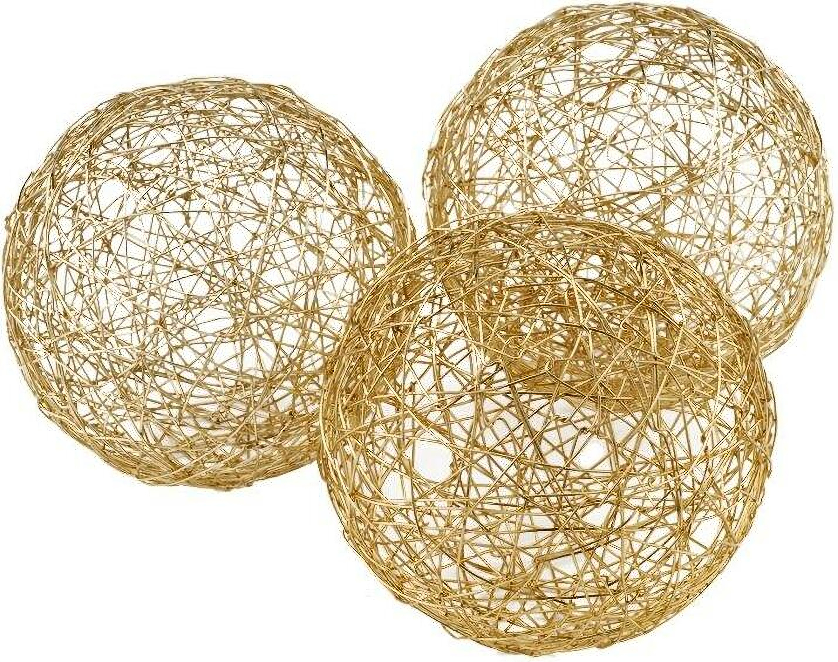 Homeroots Gold Iron Wire Spheres Box Of 3 373742 | 1StopBedrooms