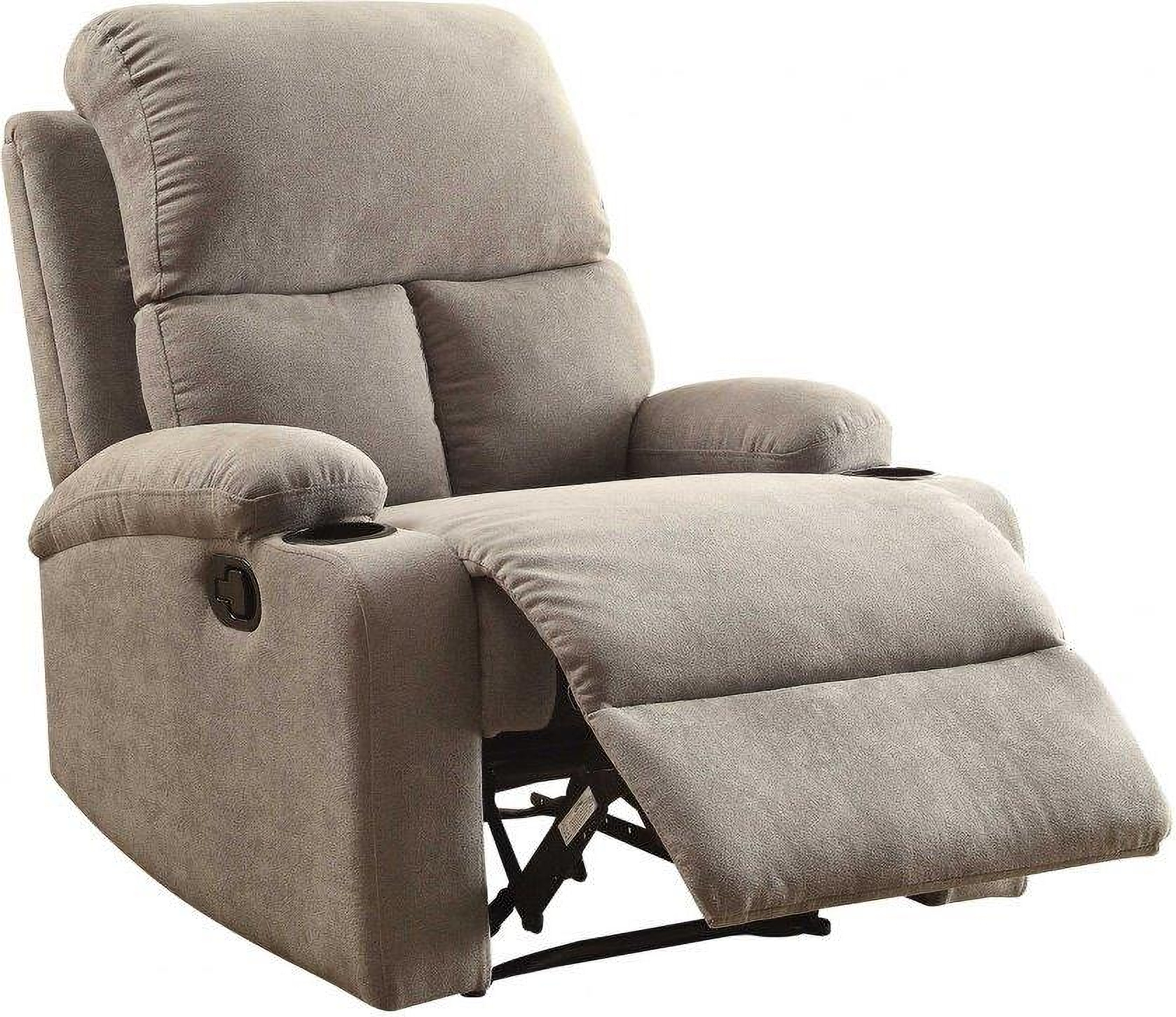 Homeroots Gray Linen Fabric Recliner 