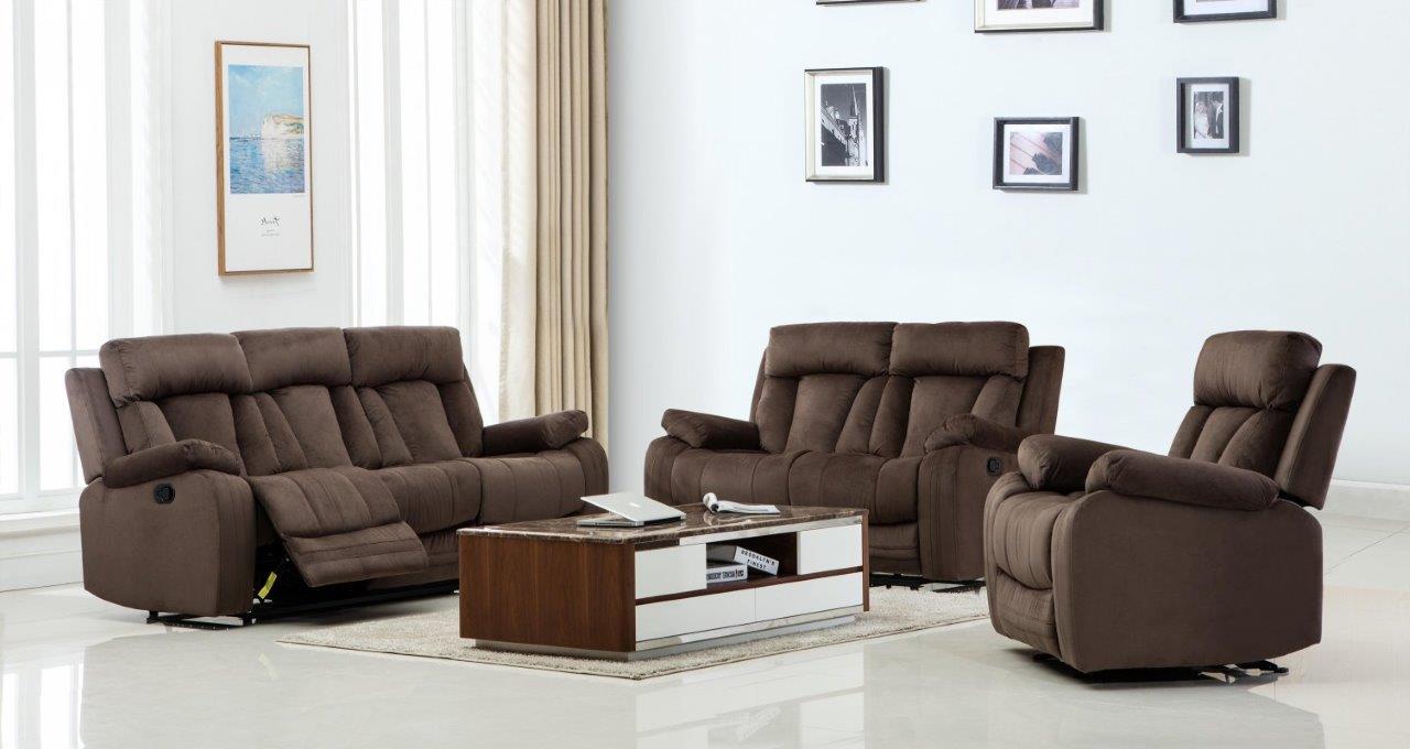 120 Modern Brow Fabric Sofa Set