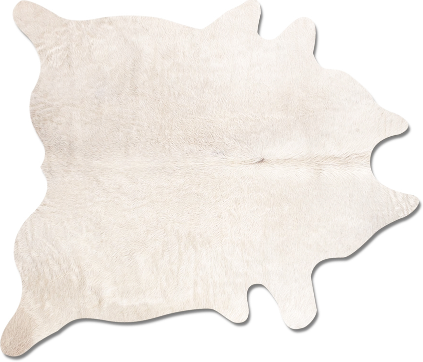 HomeRoots 5' x 8' Modern Faux Cowhide Fabric Area Rug in Brown/White