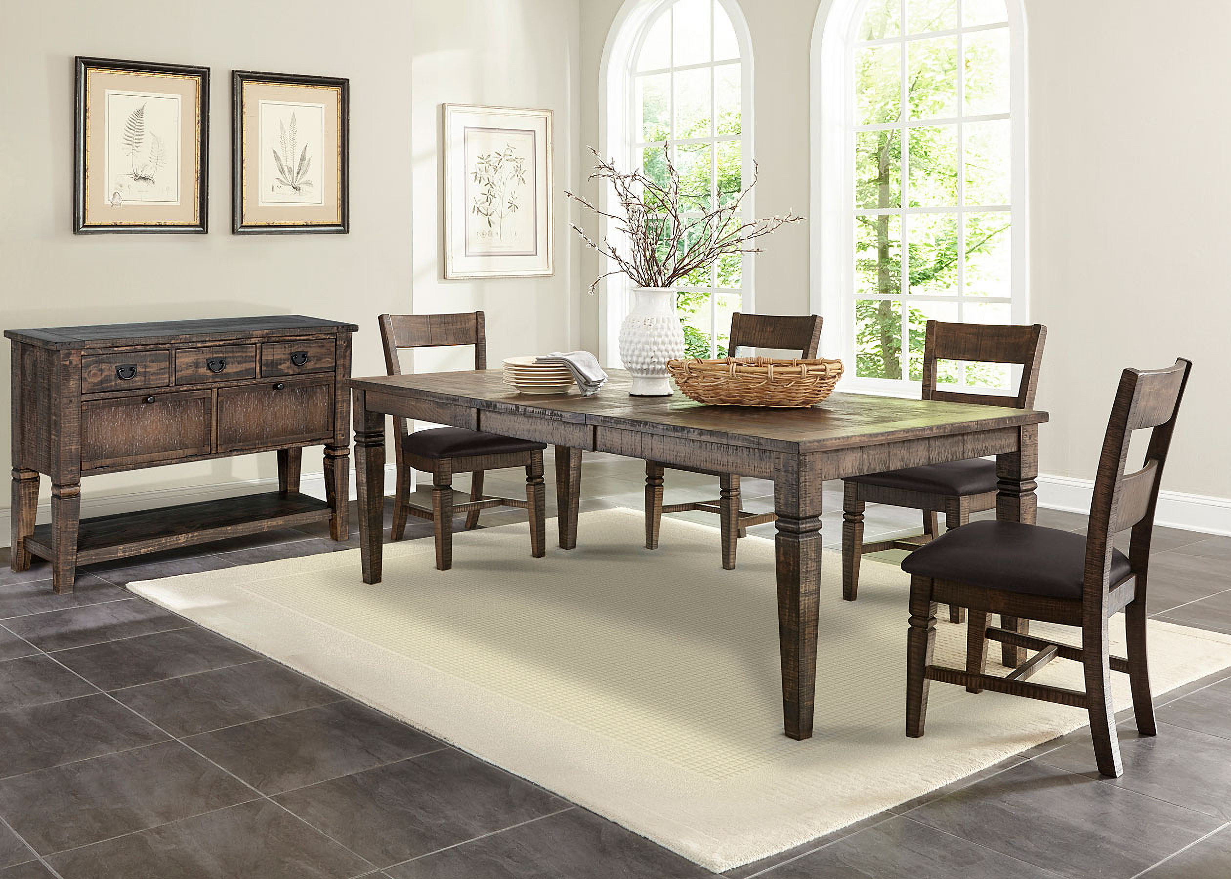Homestead Dark Brown Extendable Dining Room Set by Sunny Designs ...