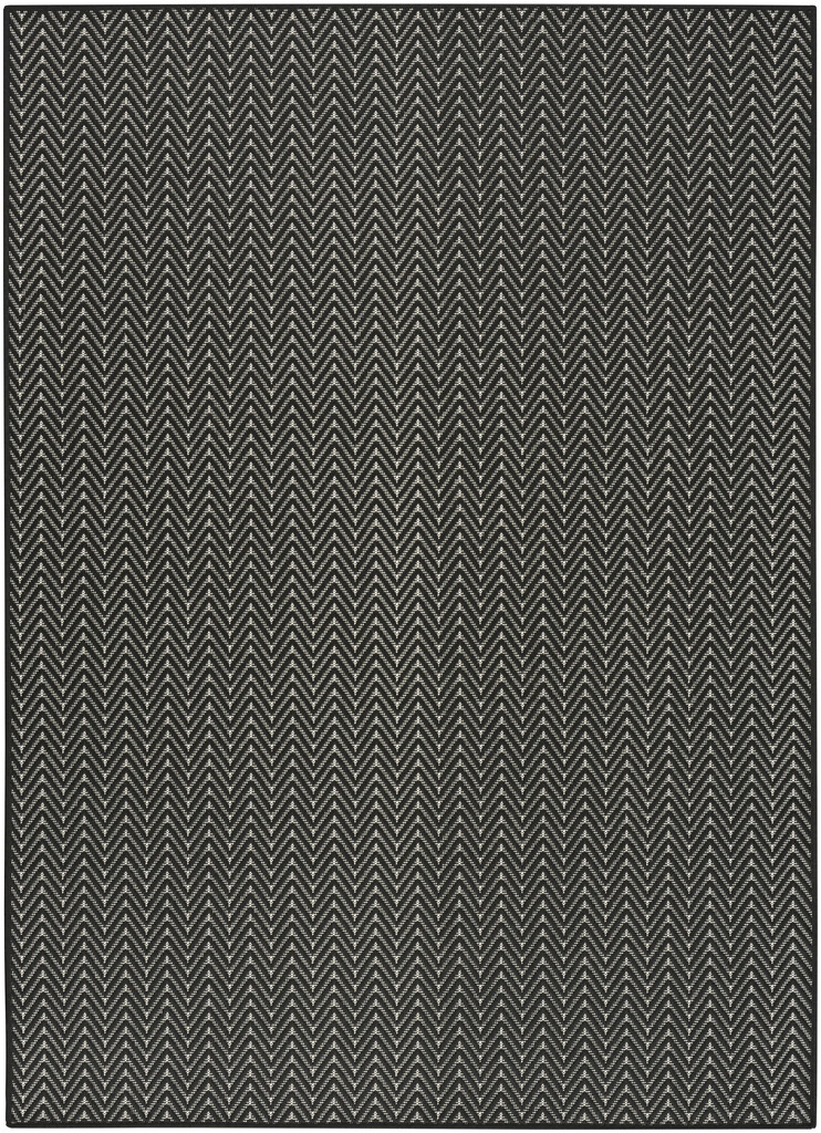 Horizon 4' x 6' Indoor Outdoor Rug In Black by Nourison | 1StopBedrooms