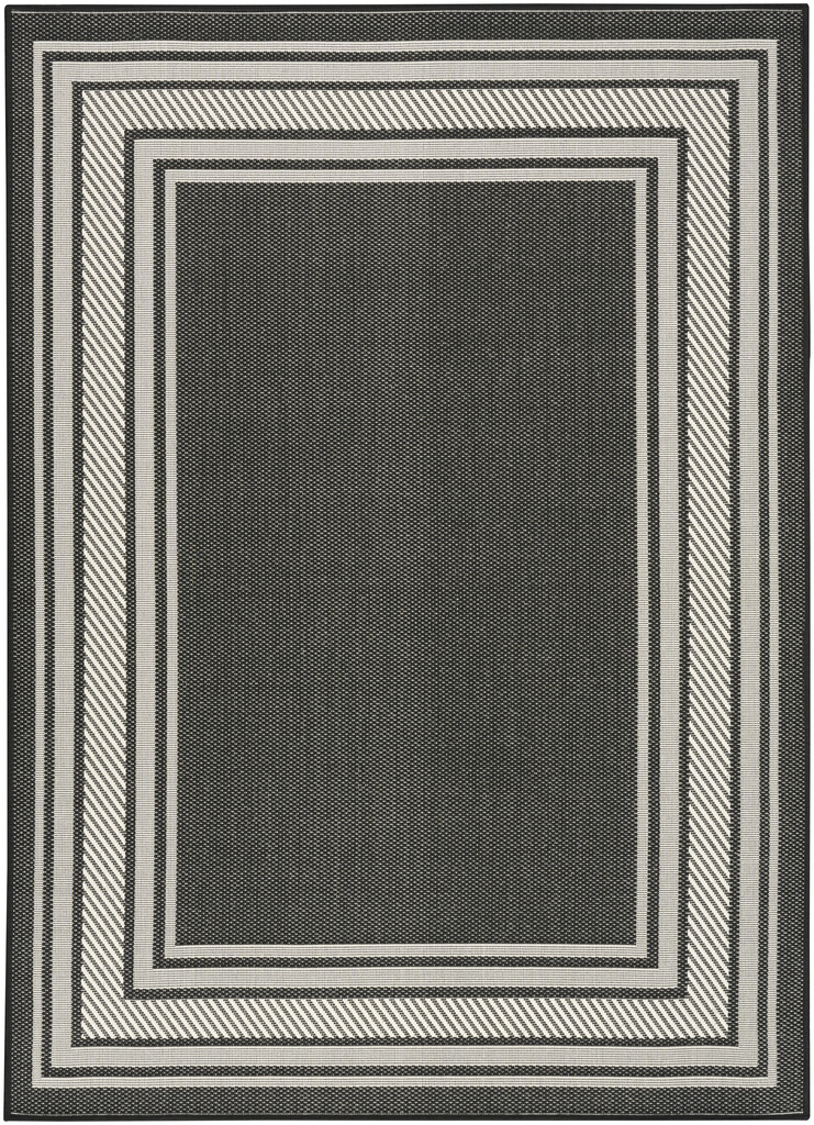 Horizon 4' x 6' Indoor Outdoor Rug In Black by Nourison | 1StopBedrooms