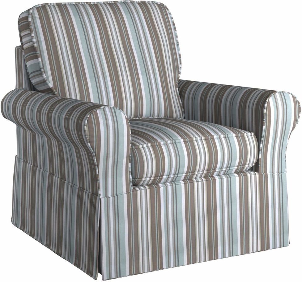 Box Cushion for chair, Blue and White Stripe