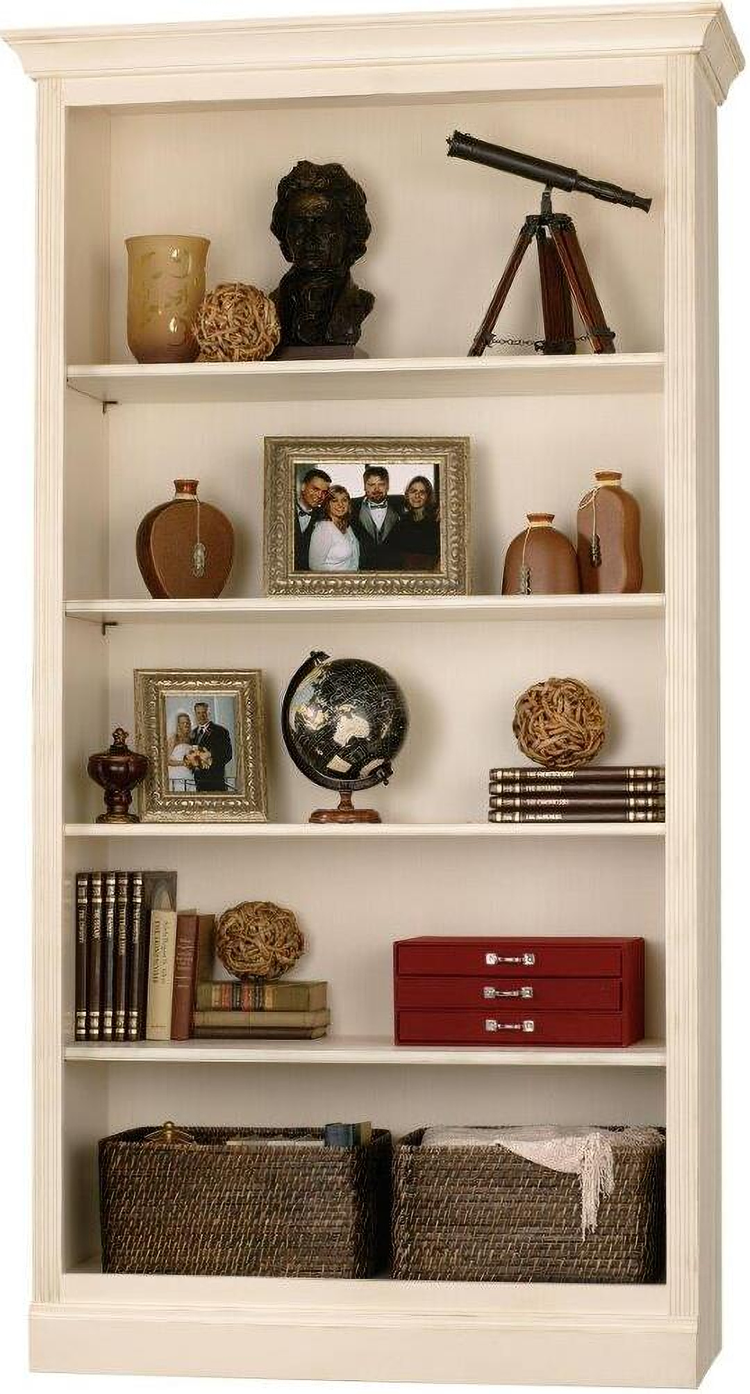 Center Bookcase In Cream by Howard Miller 1StopBedrooms