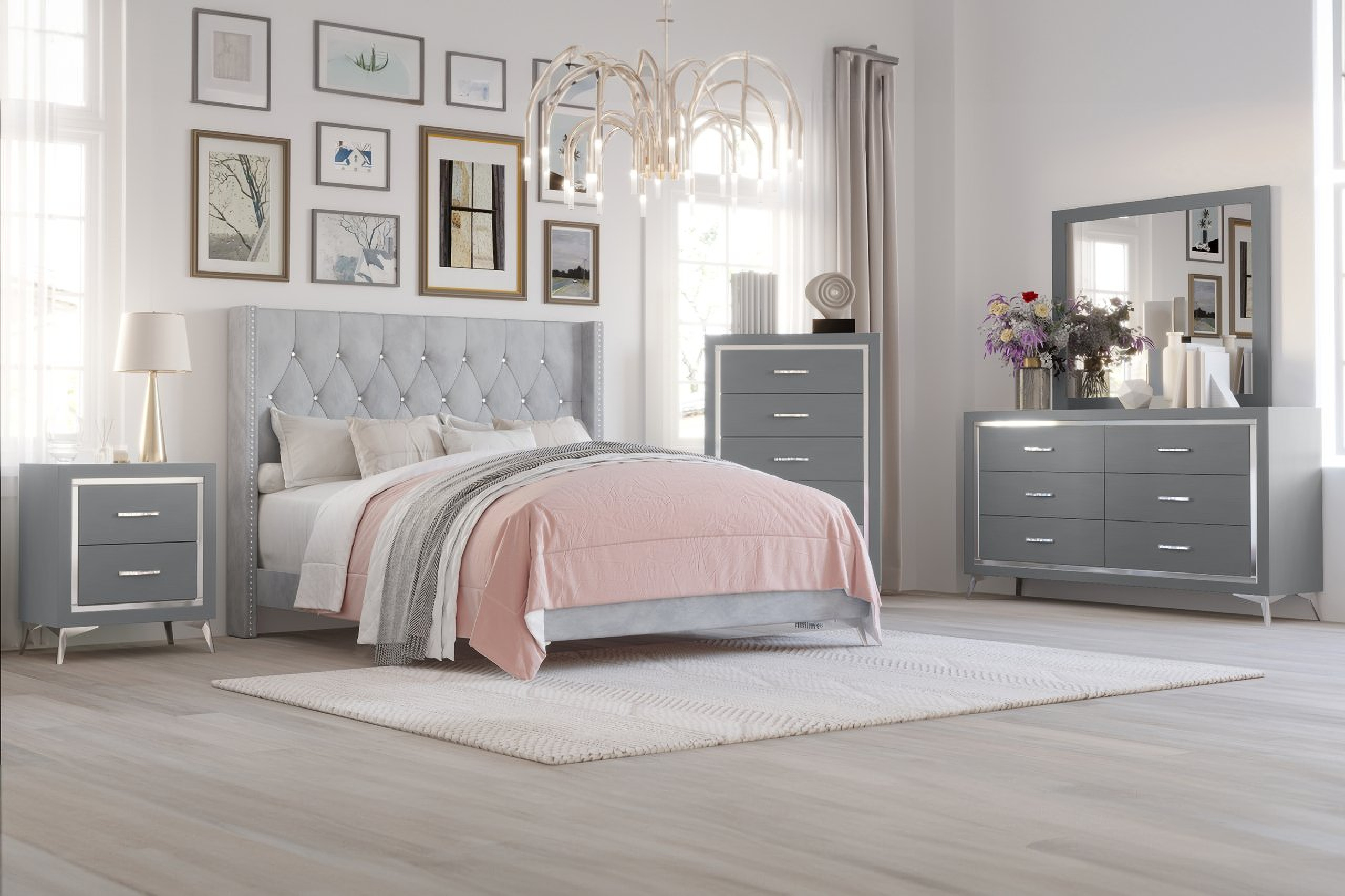 Huxley Bedroom Set In Gray by New Classic | 1StopBedrooms