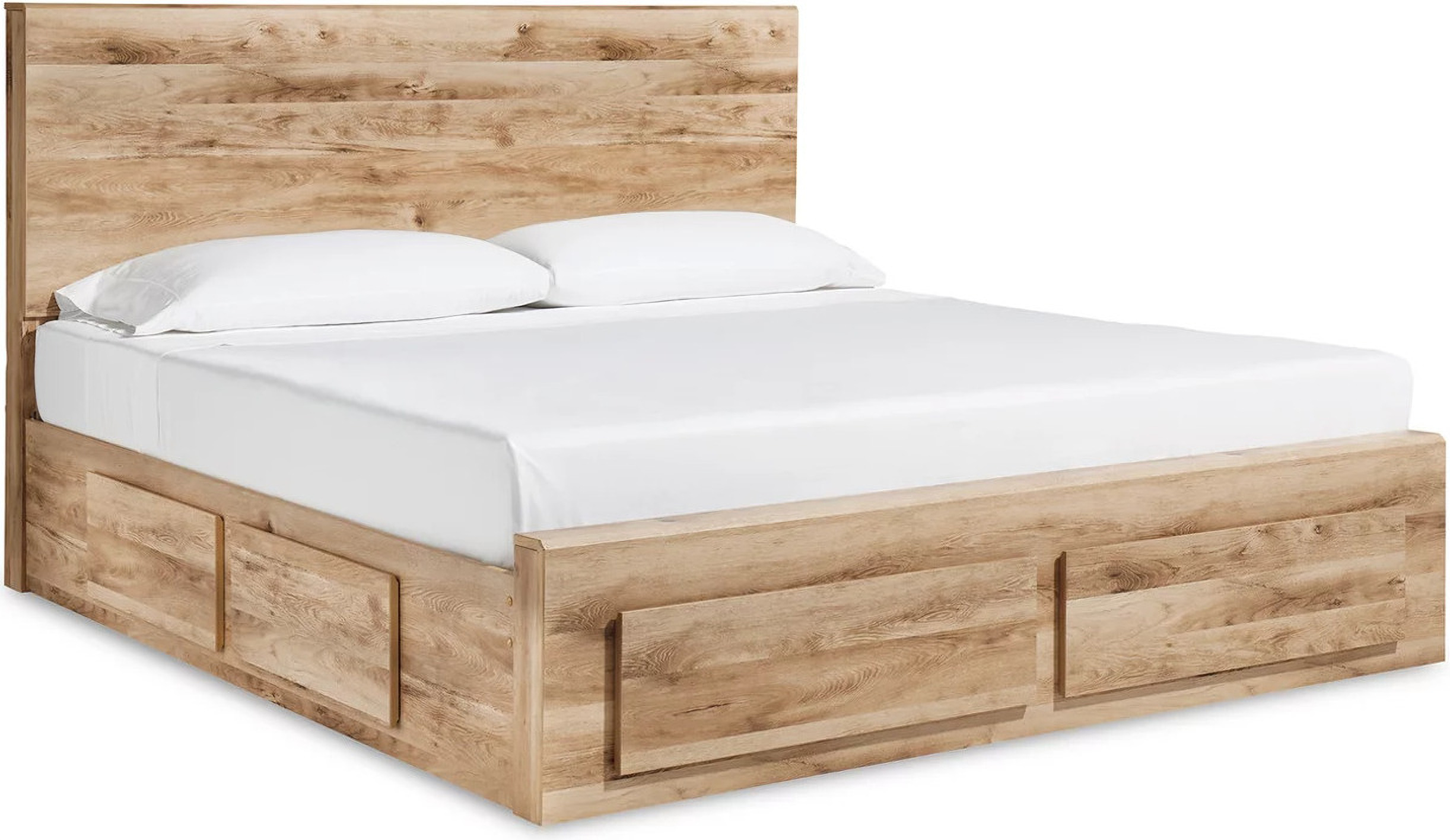 Hyanna King Panel Storage Bed with 2 Under Bed Storage Drawer In Tan by ...