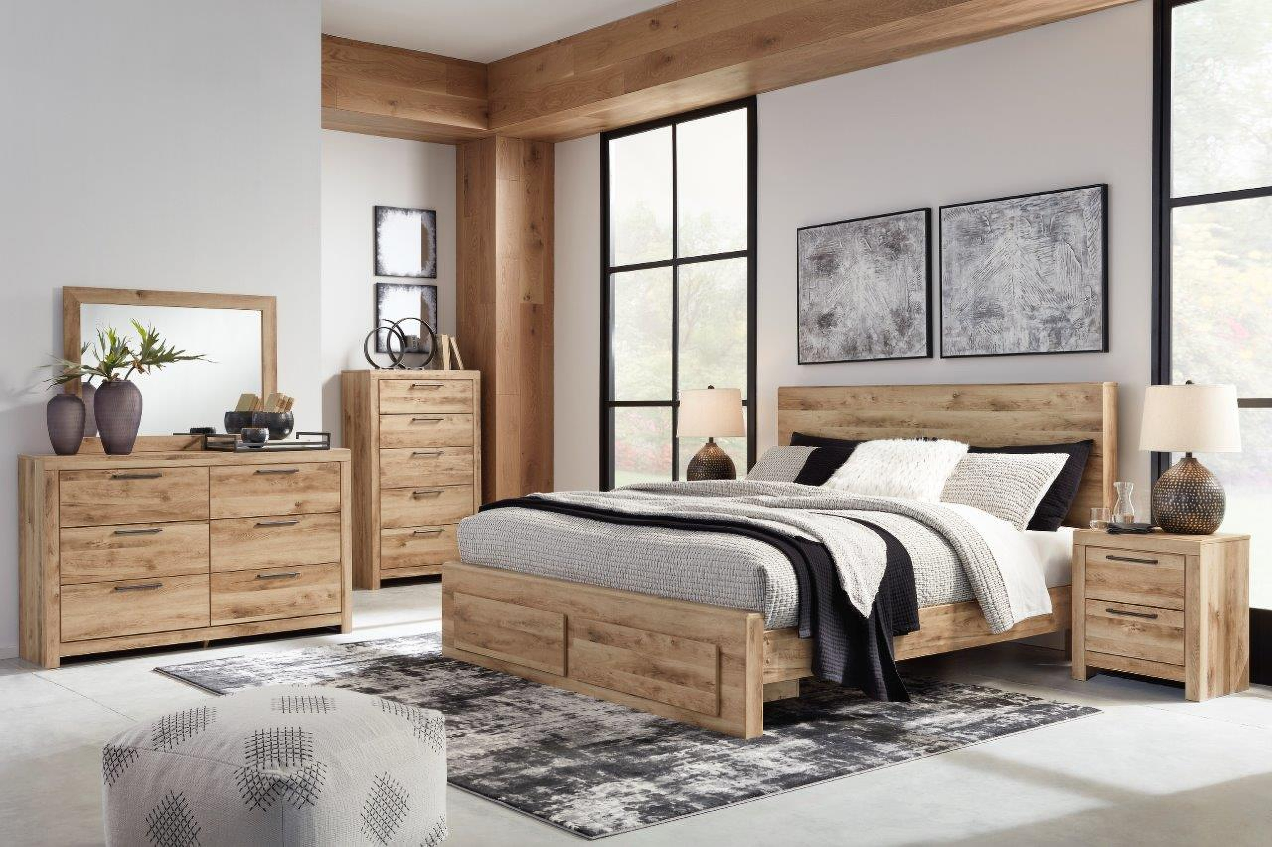 Hyanna Tan Platform Storage Bedroom Set by Ashley Furniture