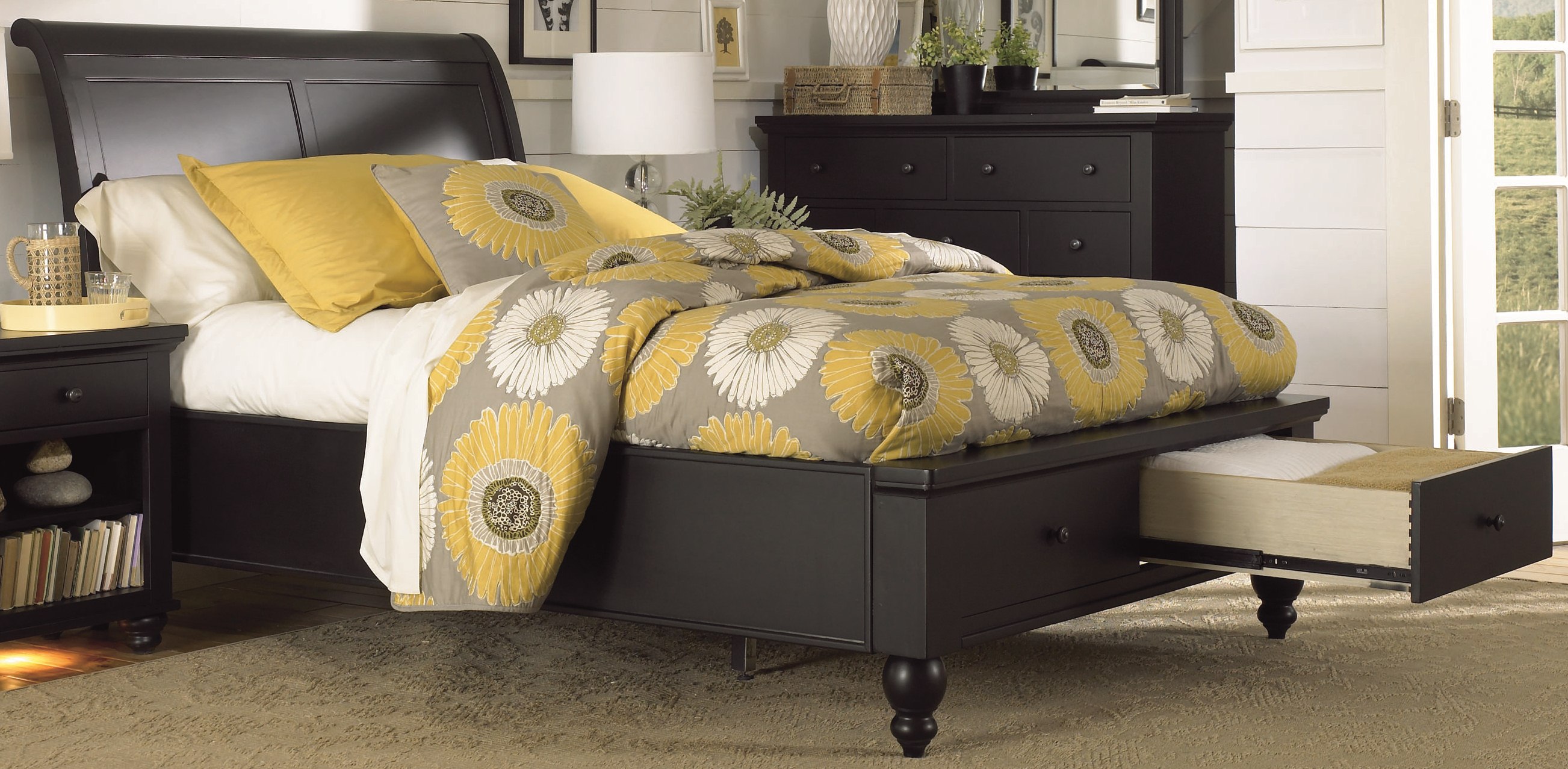 Aspenhome Cambridge California King Sleigh Storage Bed In Aspenhome Cambridge California King Sleigh Storage Bed In Black
