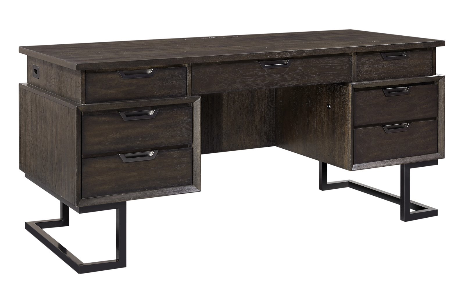Aspenhome Aspenhome harper point 66 executive desk in graphite ihp 304