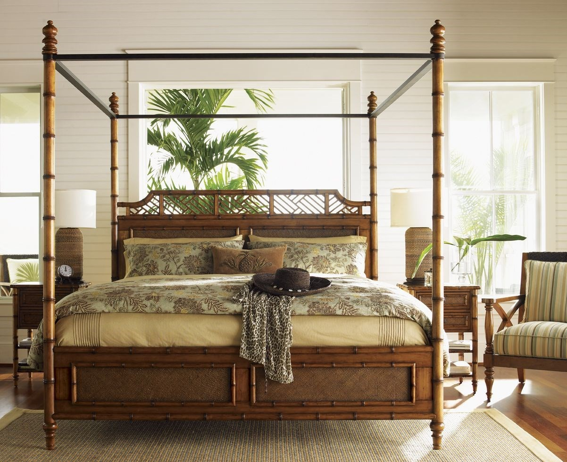 Island Estate Plantation West Indies Poster Canopy Bedroom Set by