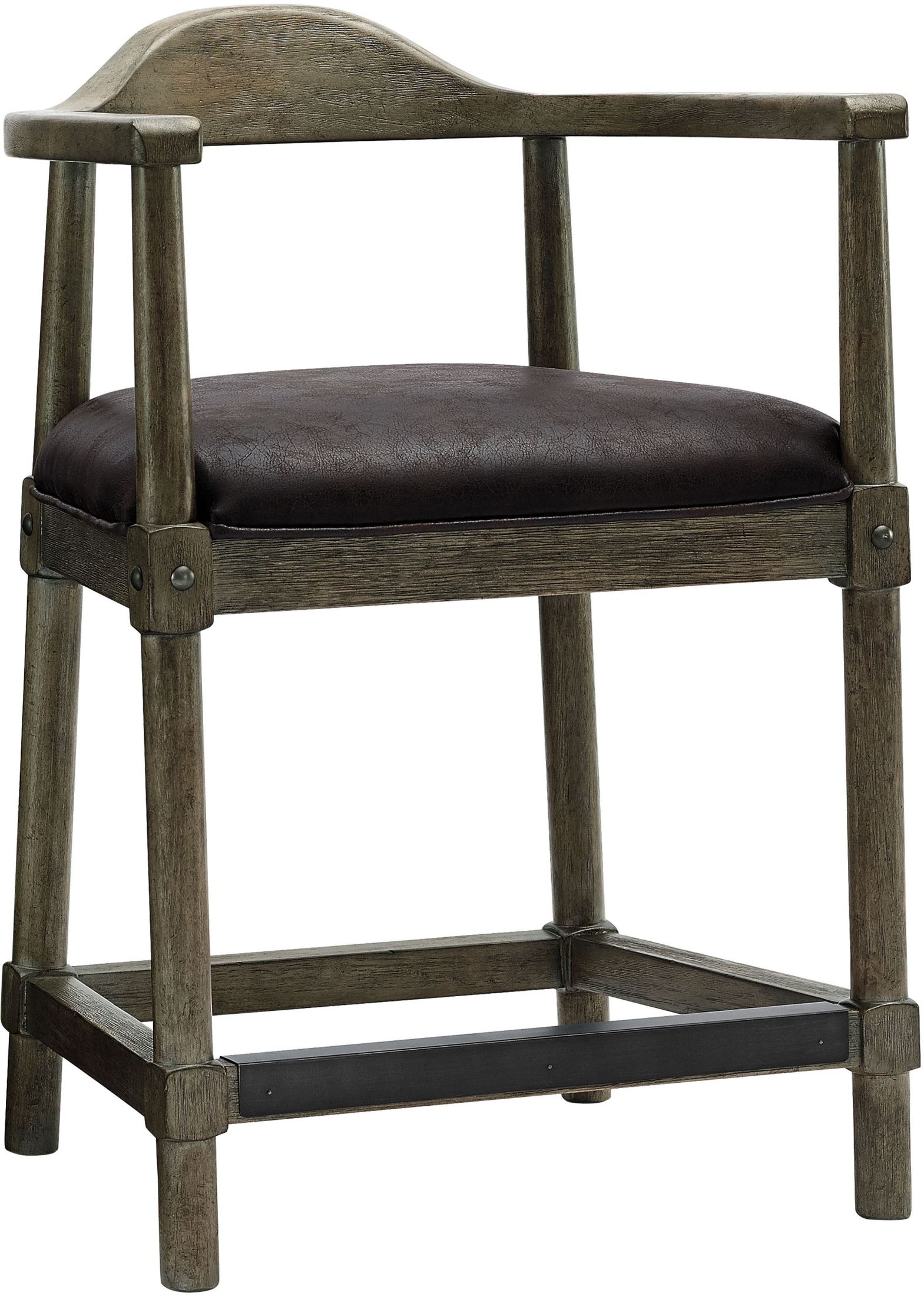 Pulaski Curved Back Wooden Farmhouse Bar Stool - Curved ...