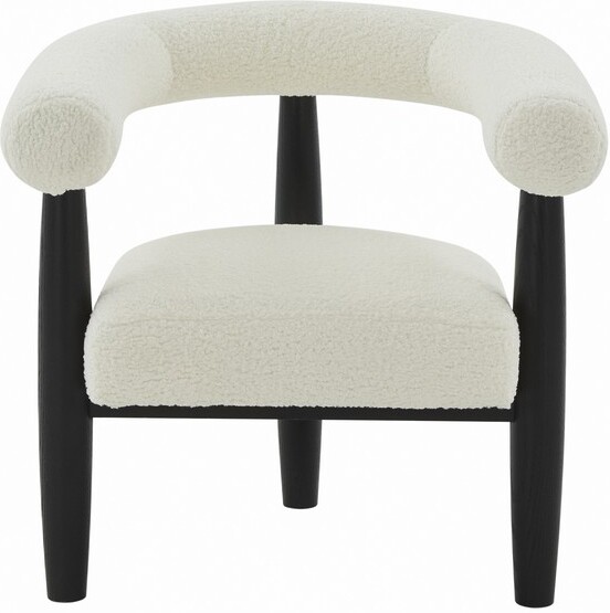 Jackie Curved Back Accent Chair In White And Black by Safavieh