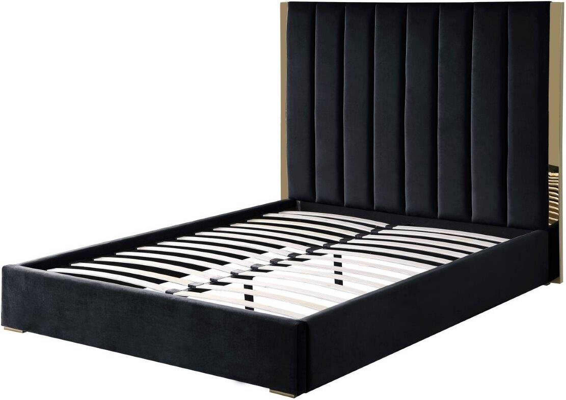 Black Velvet Queen Bed With Storage
